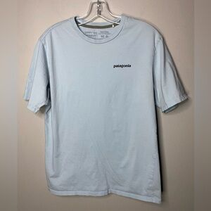 Patagonia Organic Cotton T Shirt Men Short Sleeve light Blue Size Small